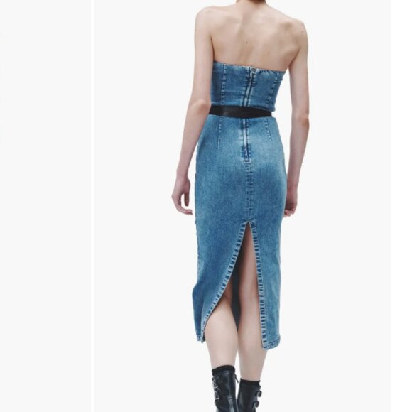 NWT rag & bone Jasmine Strapless Denim Midi Dress - Picture 2 of 8